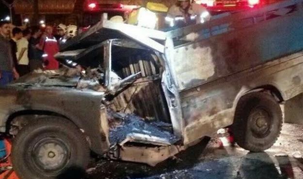 شمار فوتی‌های تصادف مرگبار نیسان سوختی جاده میناب ۵ نفر شدند