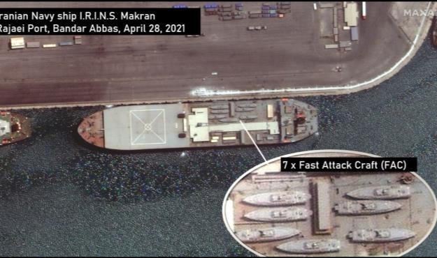 آمریکا قصد حمله به 'ناو مکران' را دارد؟ مکران چه چیزی حمل می‌کند؟ (+عکس هوایی از محموله)