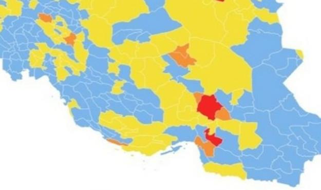 دو شهر هرمزگان نارنجی شد/ 5 شهر در وضعیت زرد قرار گرفت