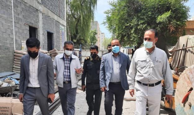 بازدید رئیس و شورای فرماندهی بسیج کارگری از بیمارستان در حال ساخت کودکان بندرعباس