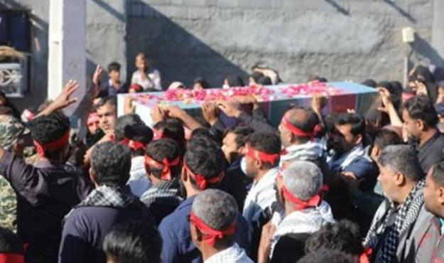 تشییع وخاکسپاری شهید کمنام در روستای کردر رضوی میناب